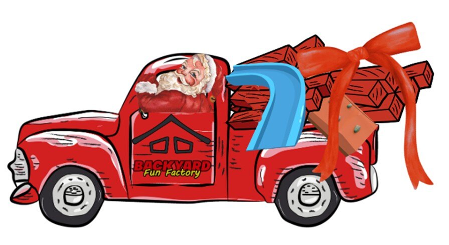 Santa in red truck